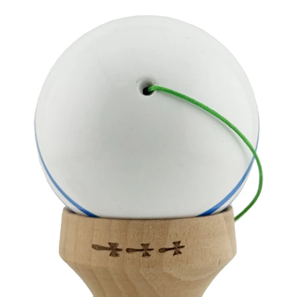 "kendama flippy x original", profesională, rulment metalic, ața 62/65 cm, ultra aderent, cupe mari, king size 7.5 х 6 х 18 cm, alb-albastru 6