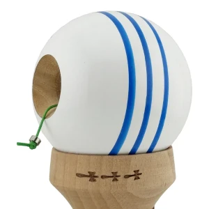 "kendama flippy x original", profesională, rulment metalic, ața 62/65 cm, ultra aderent, cupe mari, king size 7.5 х 6 х 18 cm, alb-albastru Thumbnail 7