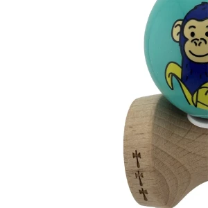 «kendama super sticky x original», rulment metalic, ața 62/65 cm, king size 7.5 x 6 x 18 cm, „maimuță", turcoaz Thumbnail 9