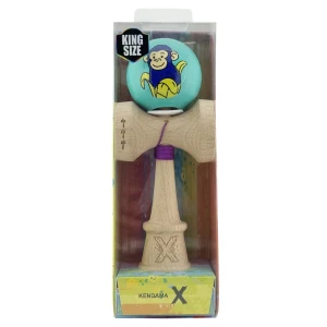 «kendama super sticky x original», rulment metalic, ața 62/65 cm, king size 7.5 x 6 x 18 cm, „maimuță", turcoaz Thumbnail 3