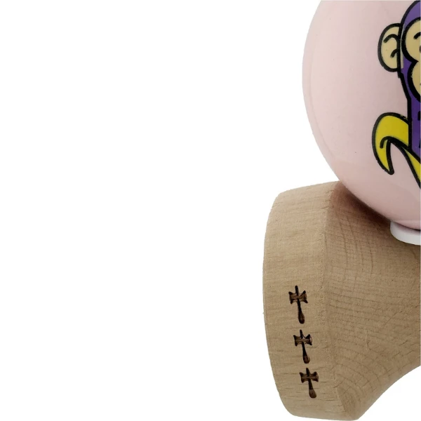 «kendama super sticky x original», rulment metalic, ața 62/65 cm, king size 7.5 x 6 x 18 cm, „maimuță", roz 8