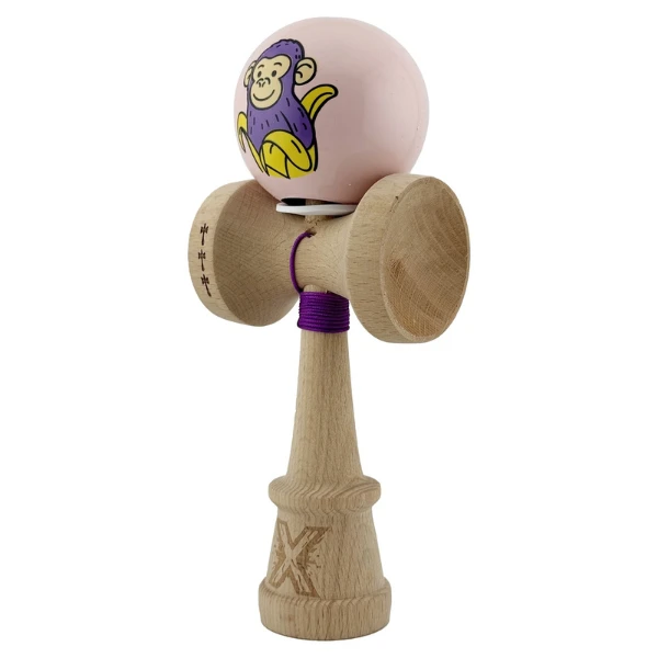 «kendama super sticky x original», rulment metalic, ața 62/65 cm, king size 7.5 x 6 x 18 cm, „maimuță", roz 6