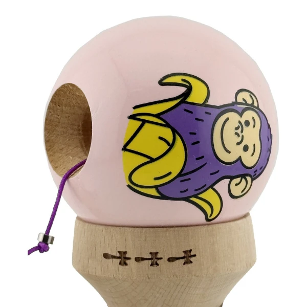 «kendama super sticky x original», rulment metalic, ața 62/65 cm, king size 7.5 x 6 x 18 cm, „maimuță", roz 7