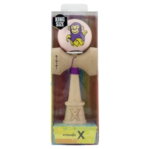 «kendama super sticky x original», rulment metalic, ața 62/65 cm, king size 7.5 x 6 x 18 cm, „maimuță", roz Thumbnail 3