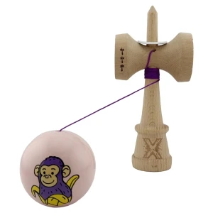 «kendama super sticky x original», rulment metalic, ața 62/65 cm, king size 7.5 x 6 x 18 cm, „maimuță", roz Thumbnail 5