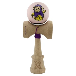 «kendama super sticky x original», rulment metalic, ața 62/65 cm, king size 7.5 x 6 x 18 cm, „maimuță", roz Thumbnail 2