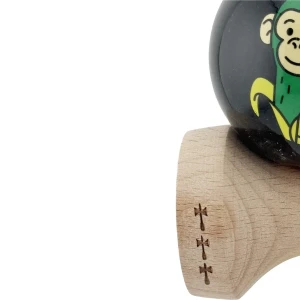 «kendama super sticky x original», rulment metalic, ața 62/65 cm, king size 7.5 x 6 x 18 cm, „maimuță", negru Thumbnail 10