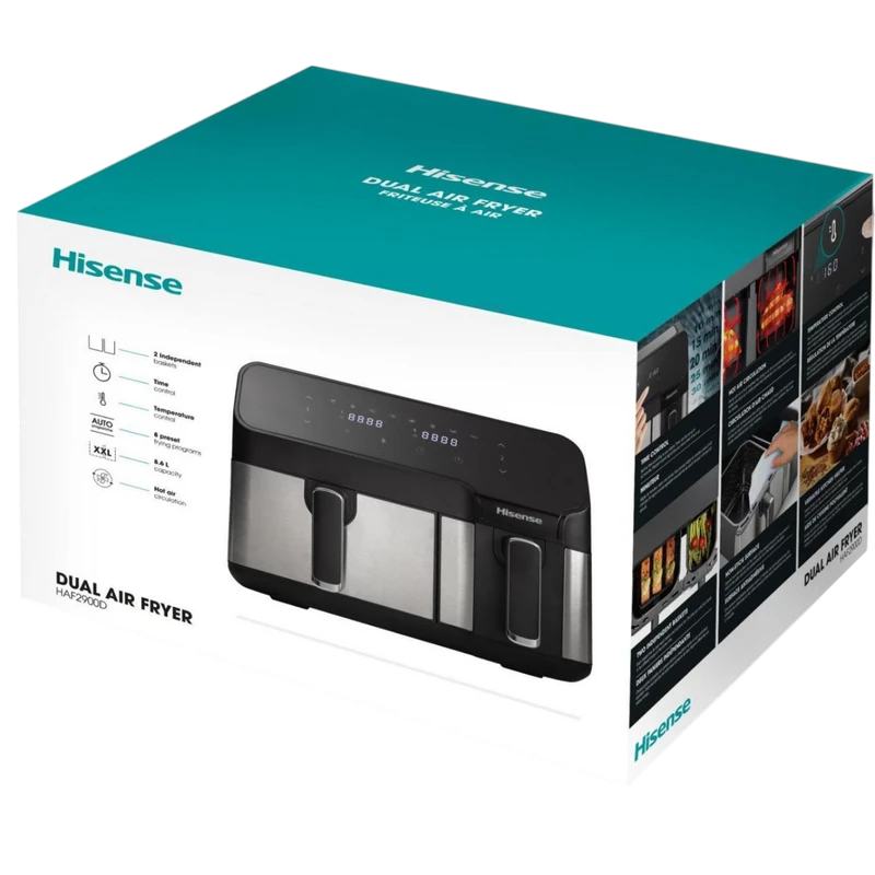 Friteuză cu aer cald hisense haf2900d, negru 4
