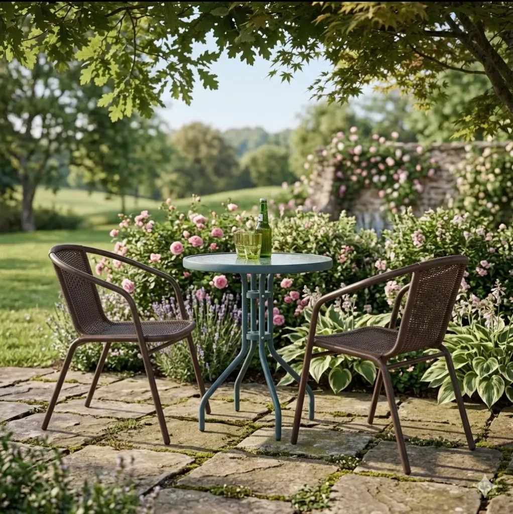 Set 2 scaune cu masa – mobilier de gradina waltz bistro cafeniu (f1086) 2