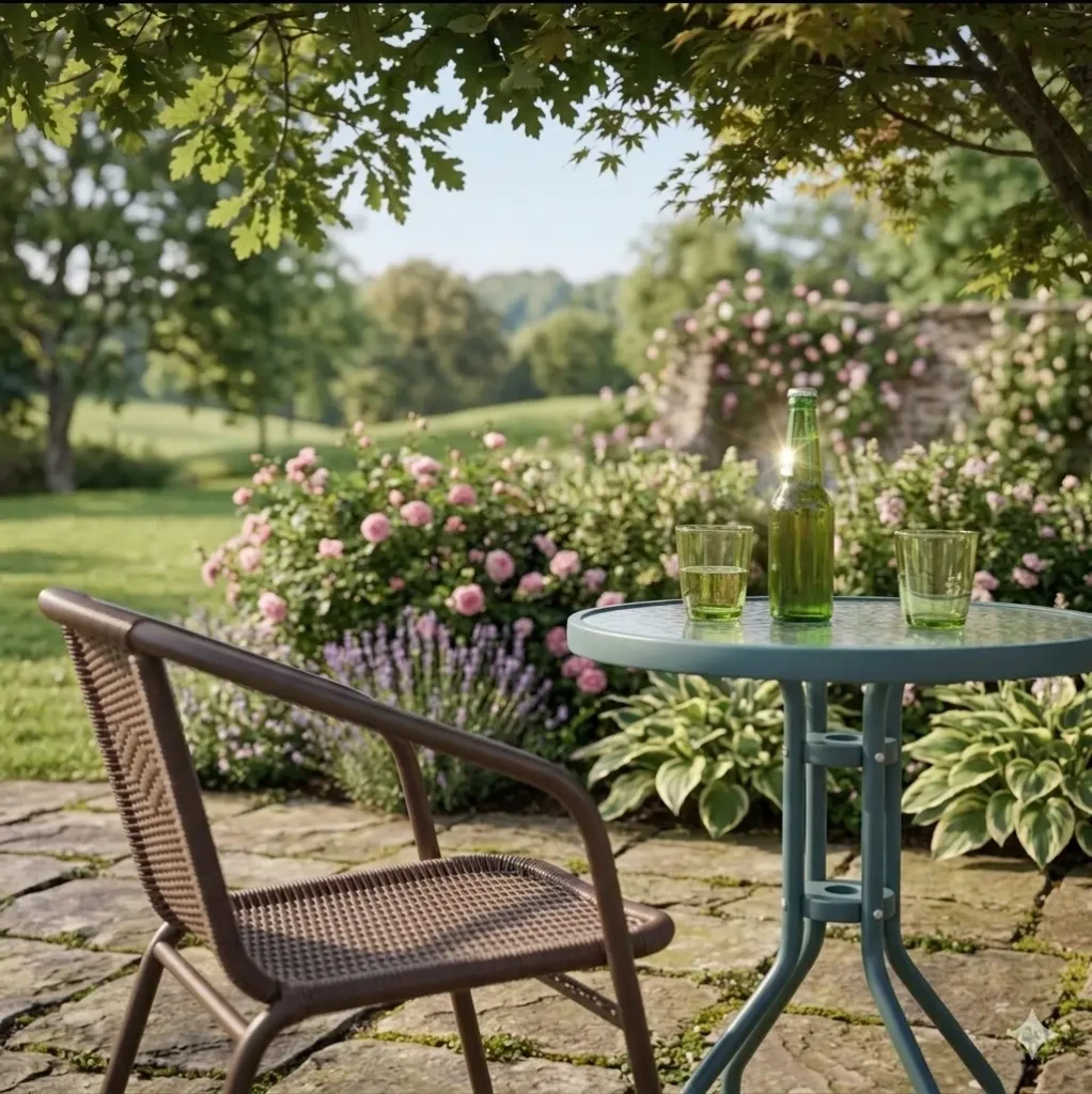 Set 2 scaune cu masa – mobilier de gradina waltz bistro cafeniu (f1086) 3