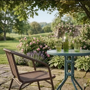 Set 2 scaune cu masa – mobilier de gradina waltz bistro cafeniu (f1086) Thumbnail 3