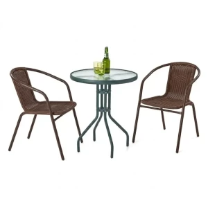 Комплект 2 столов и стола – садовая мебель waltz bistro коричневый (f1086)