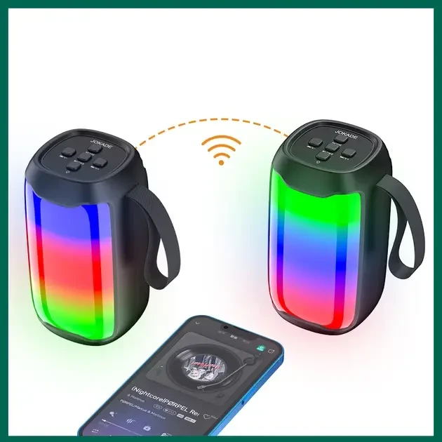 Портативная беспроводная колонка jokade jd022, bluetooth 5.0, rgb, 5w 3