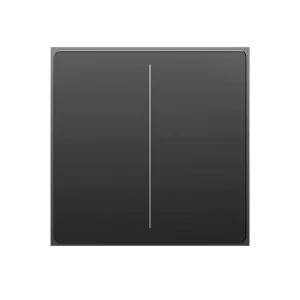 Умный кнопочный выключатель moes zigbee star feather 2 канала (нейтральный провод), серый