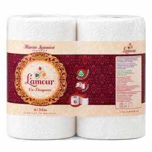 Туалетная бумага l’amour lt6013.1, 2 слоя, 6 рулонов по 55 м Thumbnail 1