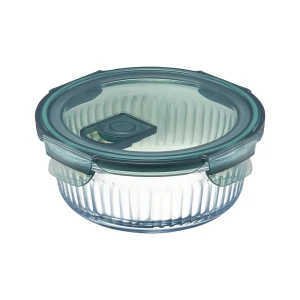 Ambition, round borosilicate glass container with lid, rillet, 950 ml, glass