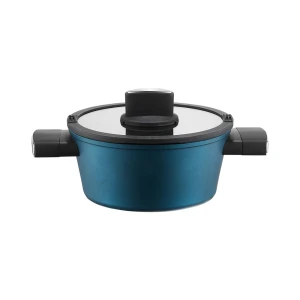 Ambition, pot with lid, azzuro, 24 cm, 4 l, qualum basic coating, aluminium, glass Thumbnail 1