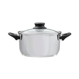 Domotti, pot with lid, lima, 24 cm, 6.1 l stainless steel, tempered glass