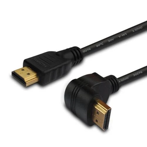 Cable hdmi m to hdmi90° m  1.5m  v1.4  savio cl-04 gold-plated, ethernet / 3d 2