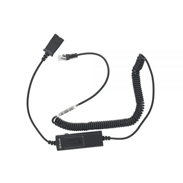 Tellur qd to rj11 adapter cable + universal switch, 2.95m max, black, tll416004 (compatible with plantronics headsets) 2