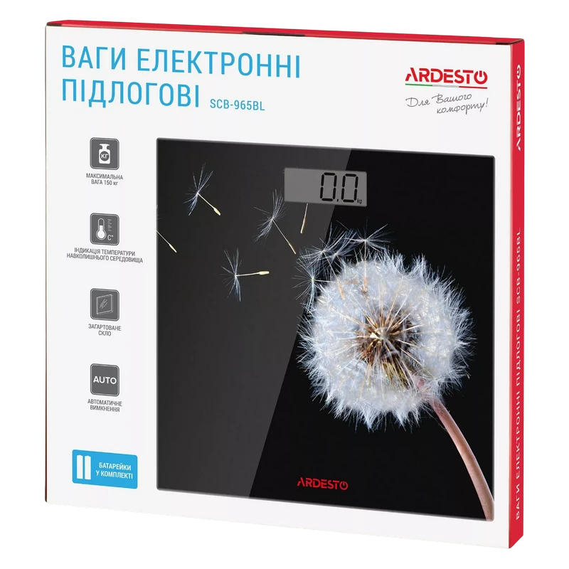 Электронные напольные весы ardesto scb-965bl, чёрный 2