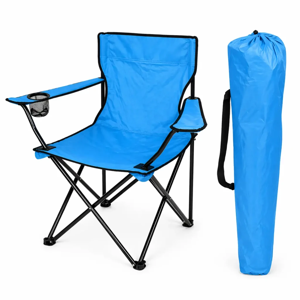 Складной рыбацкий стул at4668, голубой, портативный 6