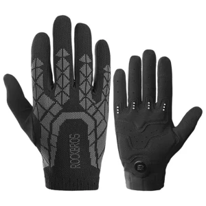Manusi de ciclism rockbros, antiderapante, marime s, negru/gri - s242