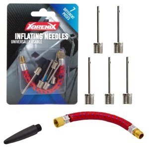 Ace pentru umflarea mingilor adrenix, 7 buc + adaptor