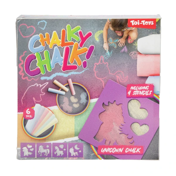 Set de cretă „unicorn”, 6 buc + 4 șabloane 4