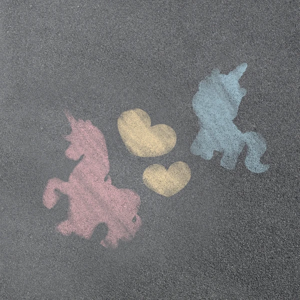 Set de cretă „unicorn”, 6 buc + 4 șabloane 6