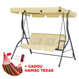 Садовые качели rodos (бежевый) + гамак texas в подарок Thumbnail 3
