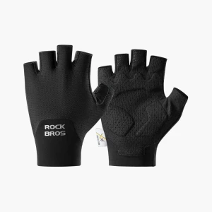 Manusi de ciclism rockbros, cu jumatate de deget, marime m, negru - 16220051