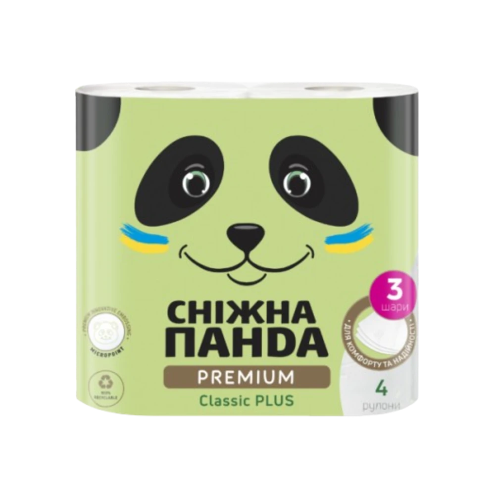 Panda туалетная бумага premium classic plus 3 слоя 4 рулона 150 лист  18.75м 2