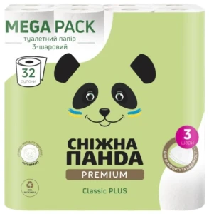 Panda туалетная бумага premium classic plus 3 слоя 32 рулона 142 лист  17,75м Thumbnail 2