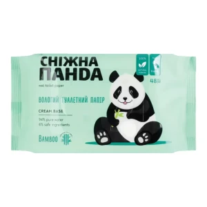 Panda влажная туалетная бумага  48 шт. с прозрачной крышкой  bamboo cream
