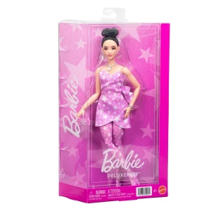 Păpușa barbie "fashionistă în rochie din denim roz cu imprimeu stelat" Thumbnail 3