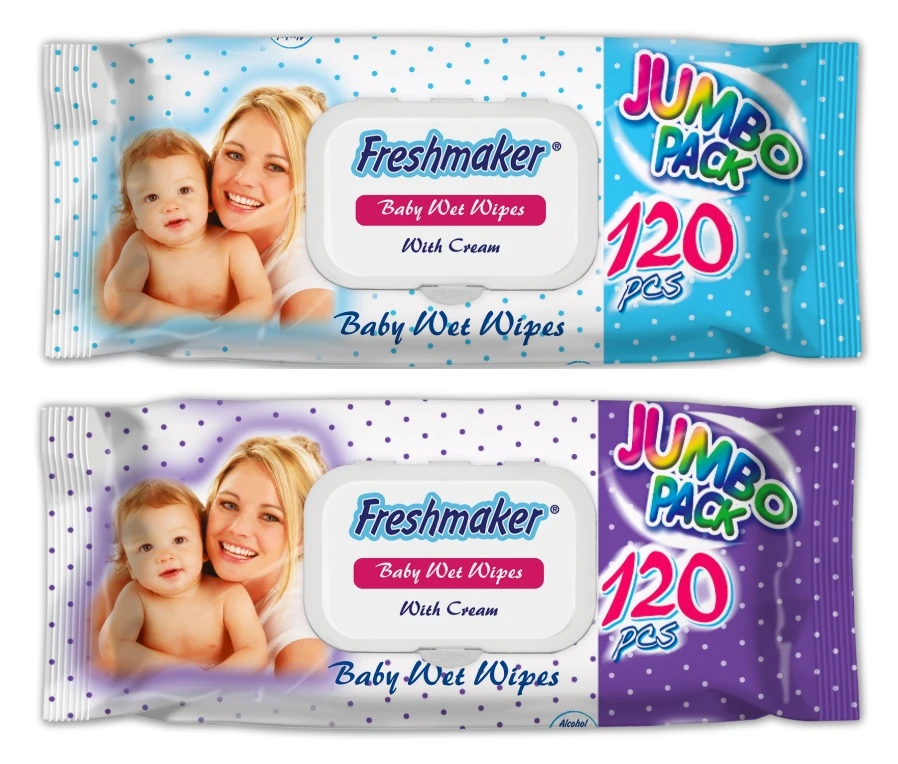 Servetele umede freshmaker jumbo pack 120 buc cu capac 2