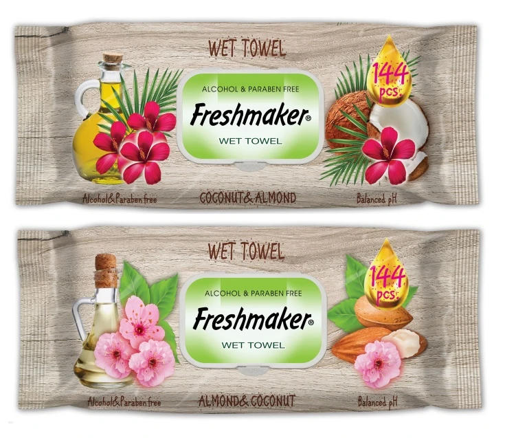 Servetele umede freshmaker extra jumbo pack 144 buc cu capac 2