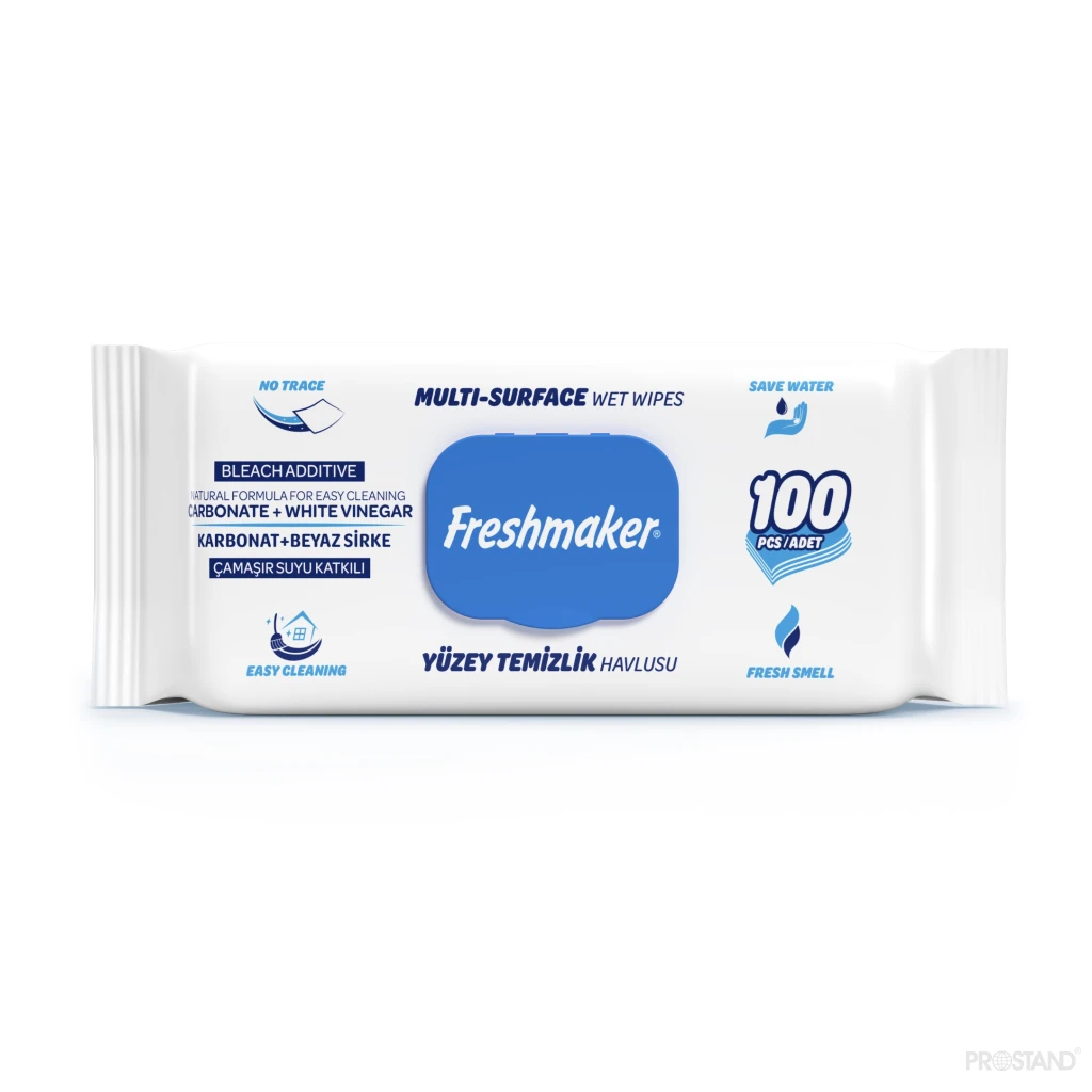 Servetele umede freshmaker multi- supraface wet wipes 100 buc  cu capac 2