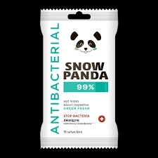Panda салфетки влажные для рук и тела 99% с антимикробным действием 15шт