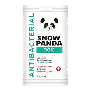 Panda servetele umede p/u miini si corp cu efect antimicrob 15buc  green fresh