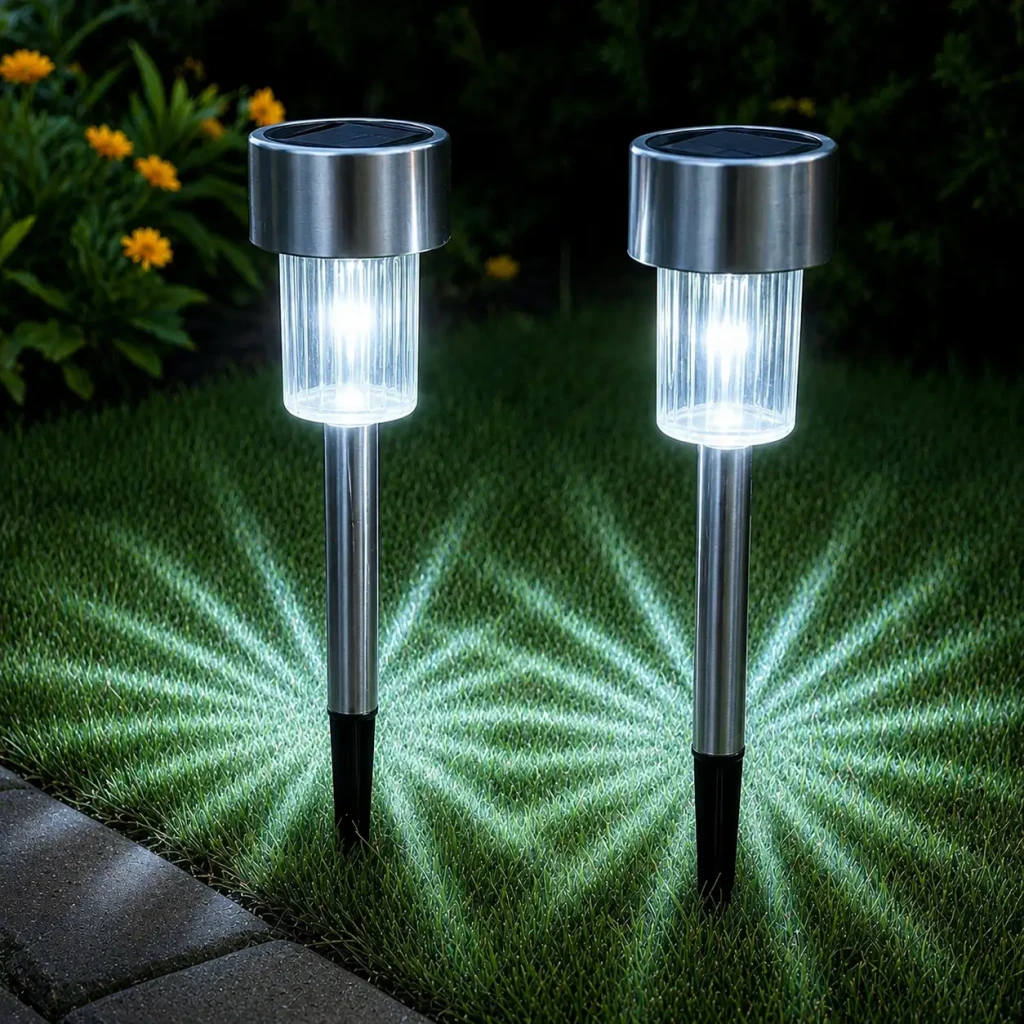 Lampă solară 834-2, 10 buc led, 36 cmh, stainless, gradina 15-600.2, (sb-2) 2