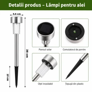 Lampă solară 834-2, 10 buc led, 36 cmh, stainless, gradina 15-600.2, (sb-2) Thumbnail 4