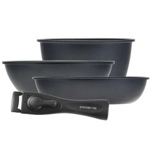 Набор посуды polaris easykeep-4dg, 1,7л, чёрный