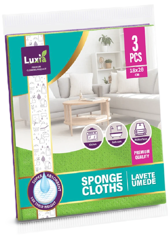 Luxia резиновые тряпочки premium  3шт  18*20 см.  lux-4103  /24 2