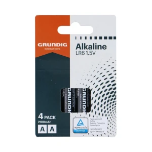 Батарейки grundig alkaline aa/lr6 21000mah, 4 шт., упаковка shrink