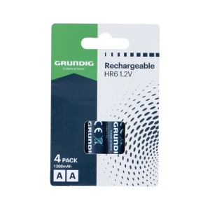 Grundig rechargeable battery aa/lr6 1300mah 1.2v 4pcs pack shrink Thumbnail 1