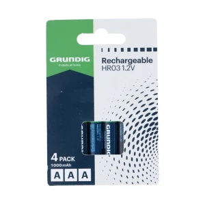 Grundig rechargeable battery aaa/lr6 1000mah 1.2v 4pcs pack shrink Thumbnail 1