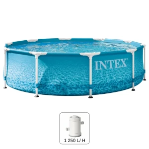 Intex piscină beachside metal frame 305x76 cm, 4485l, cadru metalic