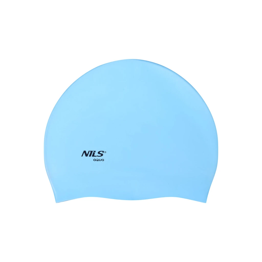 Шапочка для плавания bl01 light blue silicone nils 2